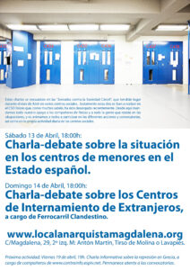 Jornadas contra la Sociedad Cárcel. Sábado 13 y domingo 14.18h‏