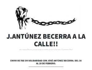 Tormenta de verano en solidaridad con José Antúnez Becerra