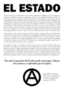 Nuevo cartel en la central de propaganda. «El estado» de Isaac Puente