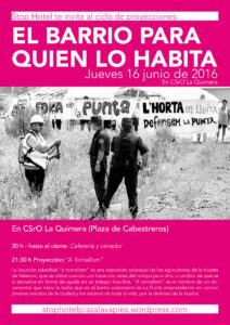 Proyección: «A tornallom». Jueves 16 de junio, 21:30. Ciclo de cine Stop Hotel