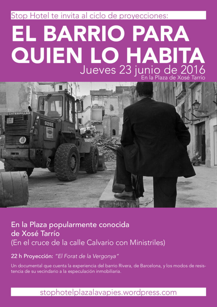 Proyección: “El Forat”. Jueves 23 de junio, 22h. Ciclo de cine Stop Hotel