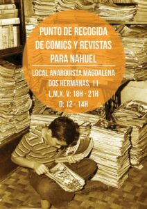 Punto de recogida de comics y revistas para Nahuel. Local Anarquista Magdalena