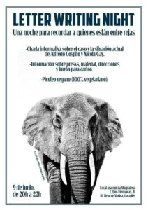 Letter writing night. Viernes 9 de junio, 20h. Local Anarquista Magdalena