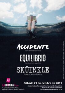 Concierto benéfico para el Local Anarquista Magdalena. Accidente, Equilibrio y Sküinkle en la Quimera. 21 de octubre