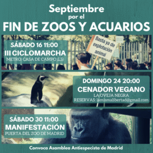 Septiembre por el fin de los zoos y acurios