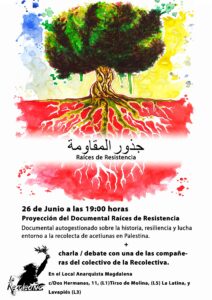 Presentación «Raíces de Resistencia». Martes 26 de Junio, 19h
