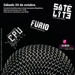 Concierto benéfico para el Local Anarquista Magdalena. Sábado 20 de Octubre