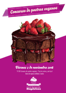 Concurso de postres veganos. Viernes 2 de noviembre de 2018. Local Anarquista Magdalena