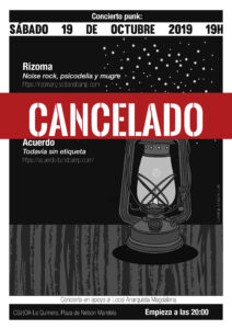 CANCELADO Concierto 19  octubre en Quimera