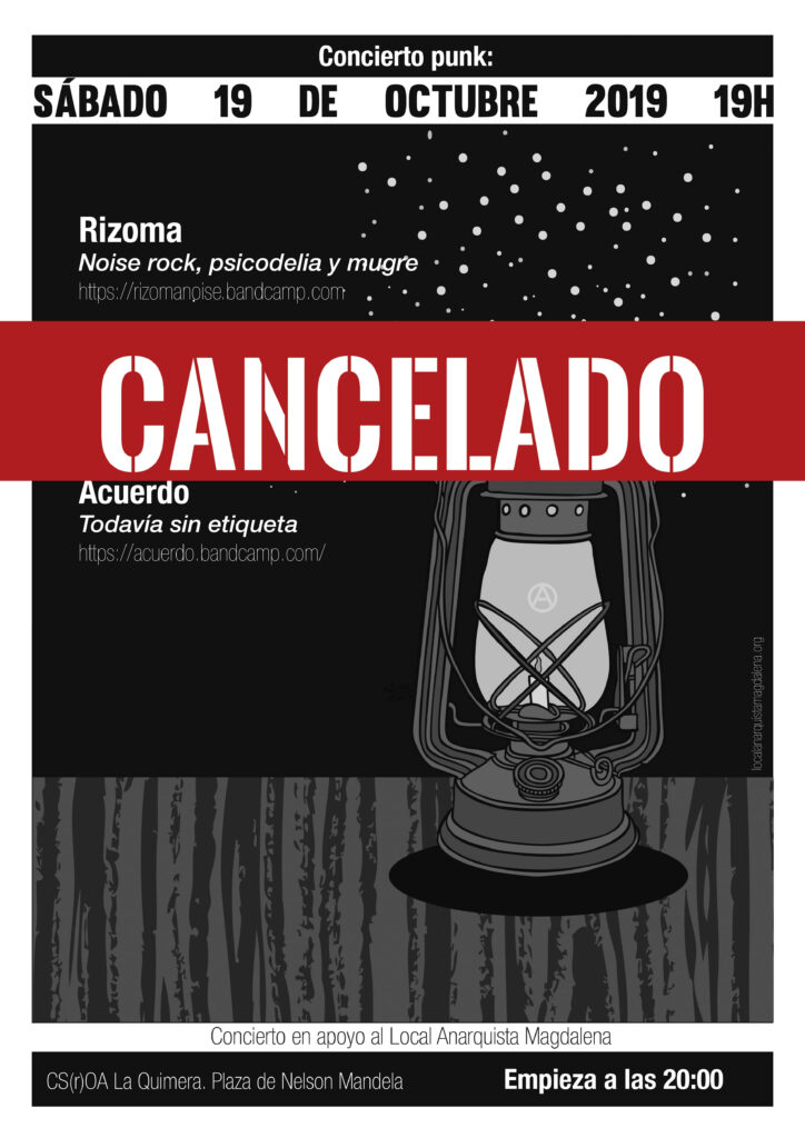 CANCELADO Concierto 19  octubre en Quimera