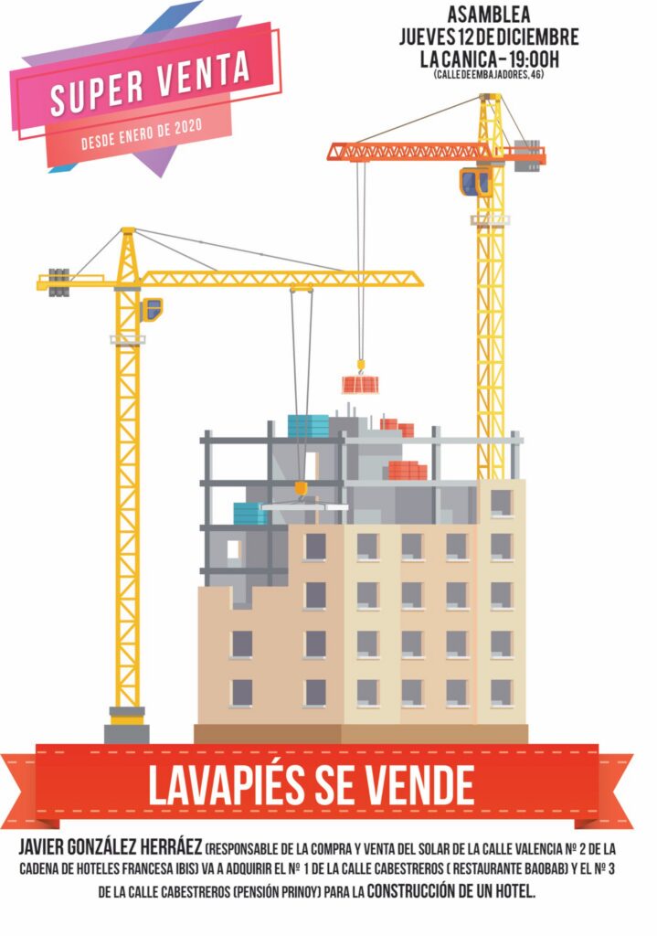 II Asamblea abierta. UN NUEVO HOTEL AMENAZA CABESTREROS. Jueves 12 dic. 2019, 19h