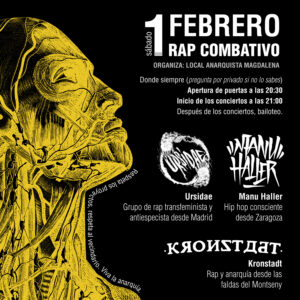 Velada de RAP COMBATIVO. Sábado 1 de febrero