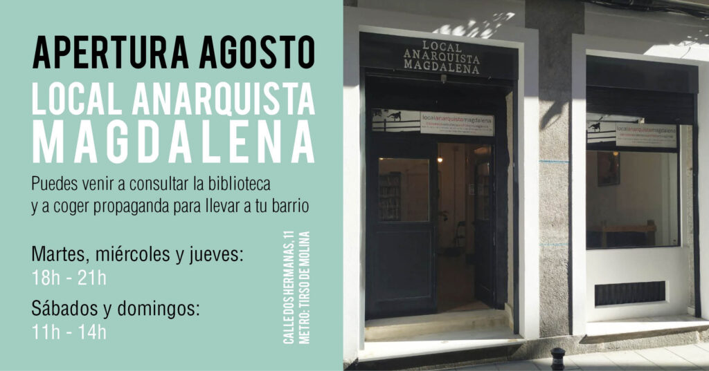 HORARIO APERTURA AGOSTO