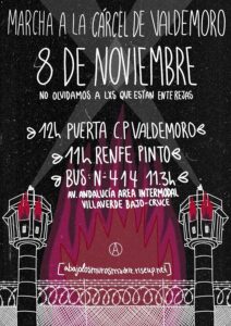 Marcha a la cárcel de Valdemoro, domingo 8 nov, 12h