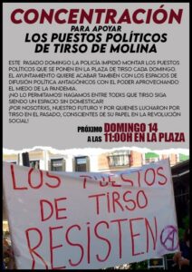 Concentración para apoyar los Puestos Políticos de Tirso De Molina