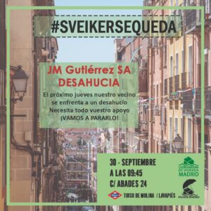 Mañana tenemos en el barrio este este desahucio