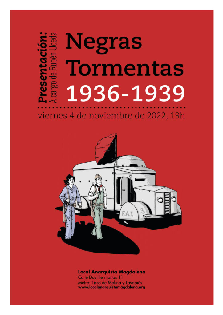 Presentación de la novela gráfica Negras tormentas 1936-1939