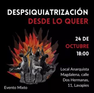 Despsiquiatrización desde lo queer. Lunes 24, 18h