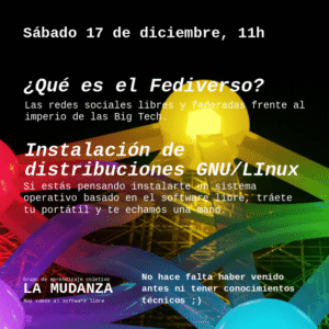 Taller de Software libre La Mudanza. Sábado 17
