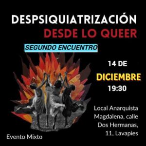 Despsiquiatrización desde lo Queer. Segundo encuentro. Miércoles 14