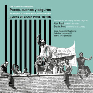 Jueves 26 a las 18:30h. Pocos, buenos y seguros. Presentación y debate a cargo de Ales Payá y Daniel Pont.