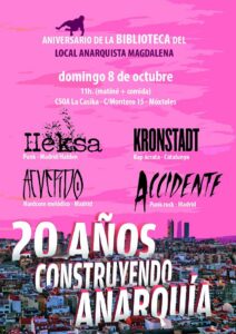 Concierto 20 aniversario de la Biblioteca del Local Anarquista Magdalena